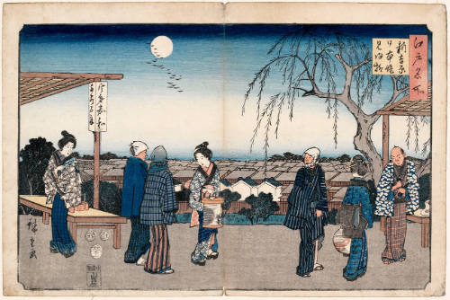 The “Looking Back” Willow on the Nihonzutsumi Embankment, Shin-yoshiwara