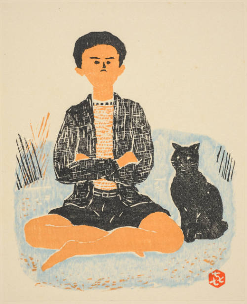 Boy and Cat