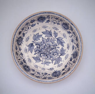 Dish with a Peony Design