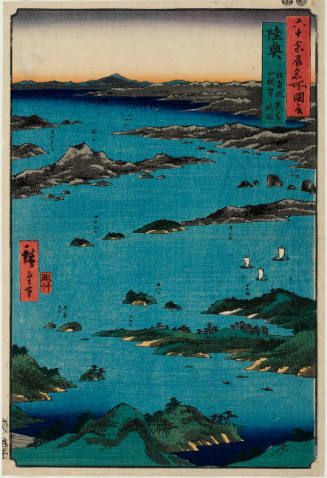 Mutsu Province, View of Matsushima, Sight Map from Mount Tomi
