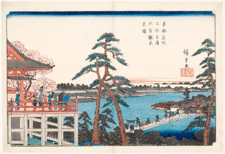 View of Shinobazu Pond from Kiyomizu Hall at Ueno