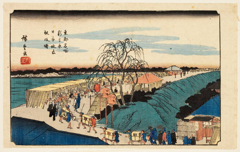 Daybreak at Emon Slope on the Nihon Embankment, Shinyoshiwara