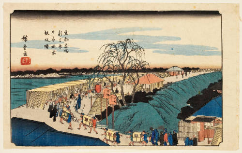 Daybreak at Emon Slope on the Nihon Embankment, Shinyoshiwara