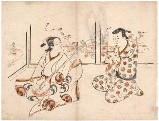 Woman Playing Shamisen and Man Playing Shakuhachi