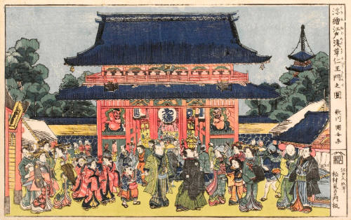 The Niö Gate of the Asakusa Kannon Temple in Edo