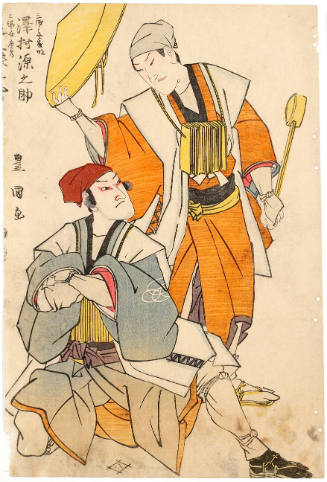 Sawamura Gennosuke I as Miuranosuke Yoshiaki and Onoe Eizaburö I as Kazusanosuke Hirotsune