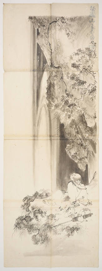 The Tang Dynasty Poet Rihaku (Li Bai) Admiring a Waterfall