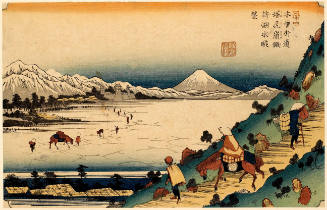 View of Lake Suwa from Shiojiri Pass