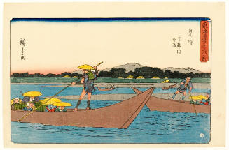 Ferryboats on the Tenryū River at Mitsuke