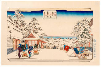 Modern Reproduction of: Street View, Looking Down The Kasumigaseki After A Snowfall