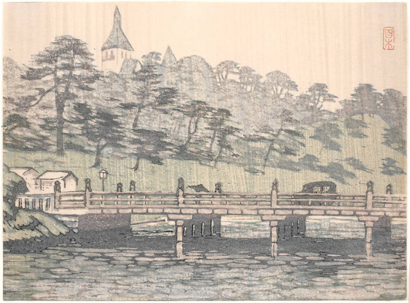 Bridge and Village Scene