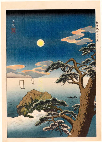 Evening Moonlight at Kabuto Iwa (Atami)