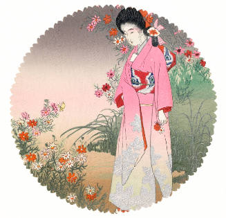 Woman Viewing Blossoms