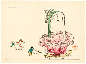 Birds, Cricket and Flower Basket
