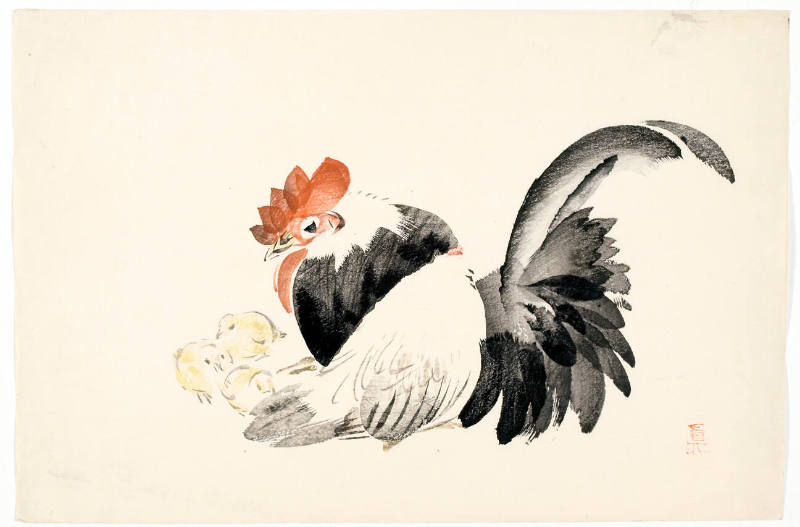 Rooster, Hen and Chicks