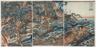 Combat between Sanada and Matano at the Great Battle of Mount Ishibashi in the Genpei War on the Night of the Twenty-second Day of the Eighth Month