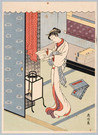 Modern Reproduction of: Courtesan Beside a Lamp