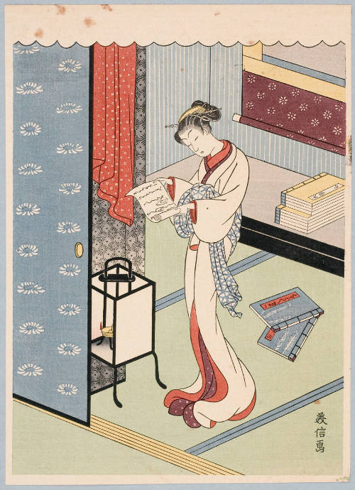 Modern Reproduction of: Courtesan Beside a Lamp