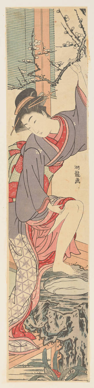 Modern Reproduction of: Woman Holding Plum Branch 