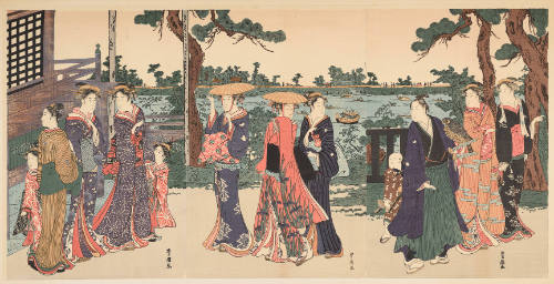 Modern Reproduction of: Figures Gathered Beside the River