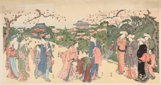 Modern Reproduction of: Viewing Cherry Blossoms at Ueno Park