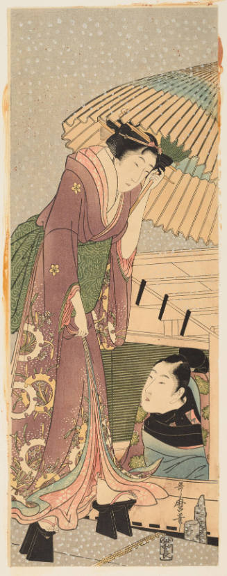 Modern Reproduction of: Woman with Umbrella, Man on a Boat