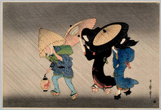 Modern Reproduction of: Beauties and Boy in Night Rain