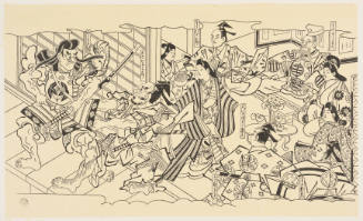 Modern Reproduction of: Scene from Tale of the Soga Brothers 