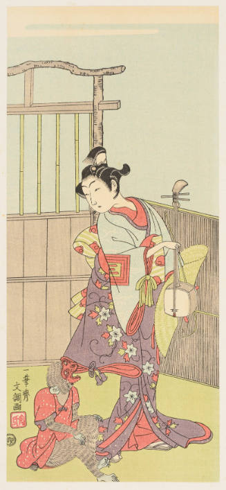 Modern Reproduction of: Kabuki Actor with a Shamisen 