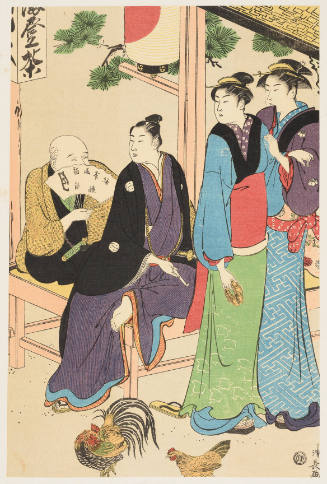 Modern Reproduction of: A Matchmaking Meeting at a Teahouse by a Shrine, right sheet