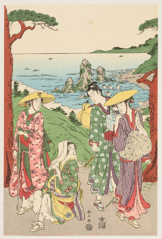 Modern Reproduction of: Travellers Bound for Ise Passing Futami-ga-ura, left sheet