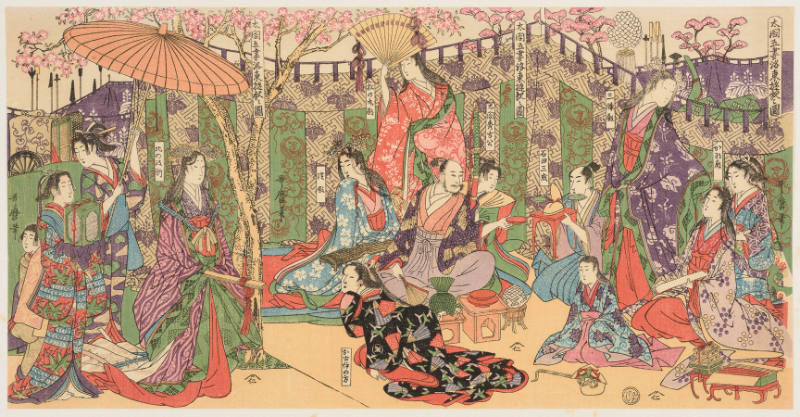 Modern Reproduction of: A View of the Pleasures of the Taiko and His Five Wives at Rakutō