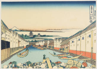 Modern Reproduction of: Nihonbashi bridge in Edo - Originally from the series Thirty-six Views of Mount Fuji 