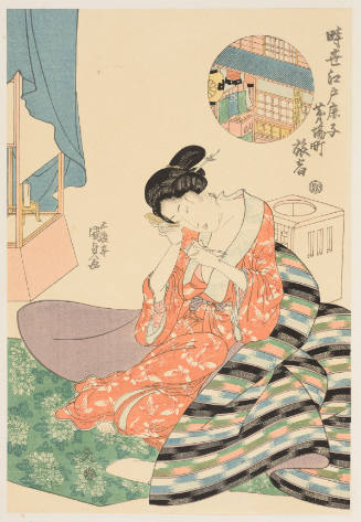 Modern Reproduction of: An Inn at Kayabachō - Originally from the series Beautiful Women of Edo