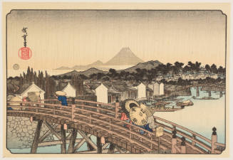 Modern Reproduction of: Rain Shower at the Nihon Bridge - Originally from the series Famous Places in the Eastern Capital 