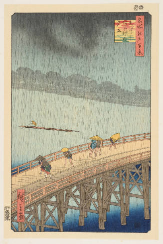 Modern Reproduction of: Sudden Shower over Shin-Ōhashi bridge and Atake - Originally from the series One Hundred Famous Views of Edo