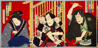 Ichikawa Sadanji as Daiba no Nisa, Onoe Kikugorö as Nozarashi Gosuke, Bandö Hikosaburö as Widow Osaki