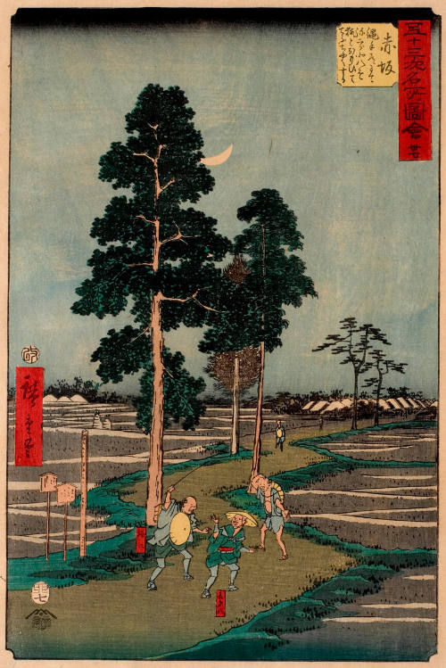 Yaji Mistakes Kitahachi for a Fox and Beats Him on the Nawate Road near Akasaka