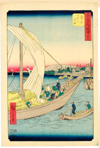 The Seven-ri Ferry Boat Approaching Kuwana