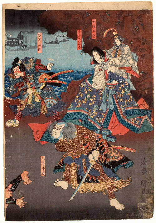 Emperor Antoku, Suke no Tsubone, Surugajirö and Irie no Tanzö