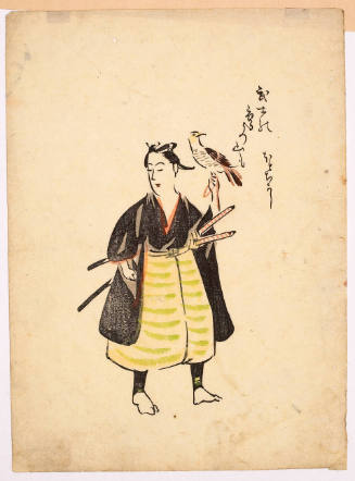 Otsu-e print: The Wakashü Falconer