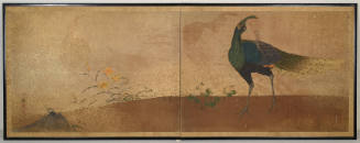 Peacocks, detail: right screen