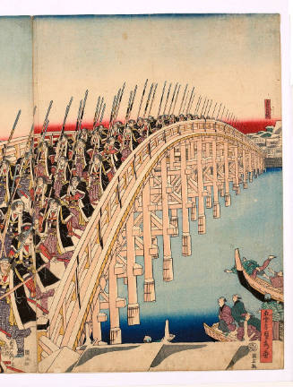 Warriors on the Ryögoku Bridge (right sheet)
